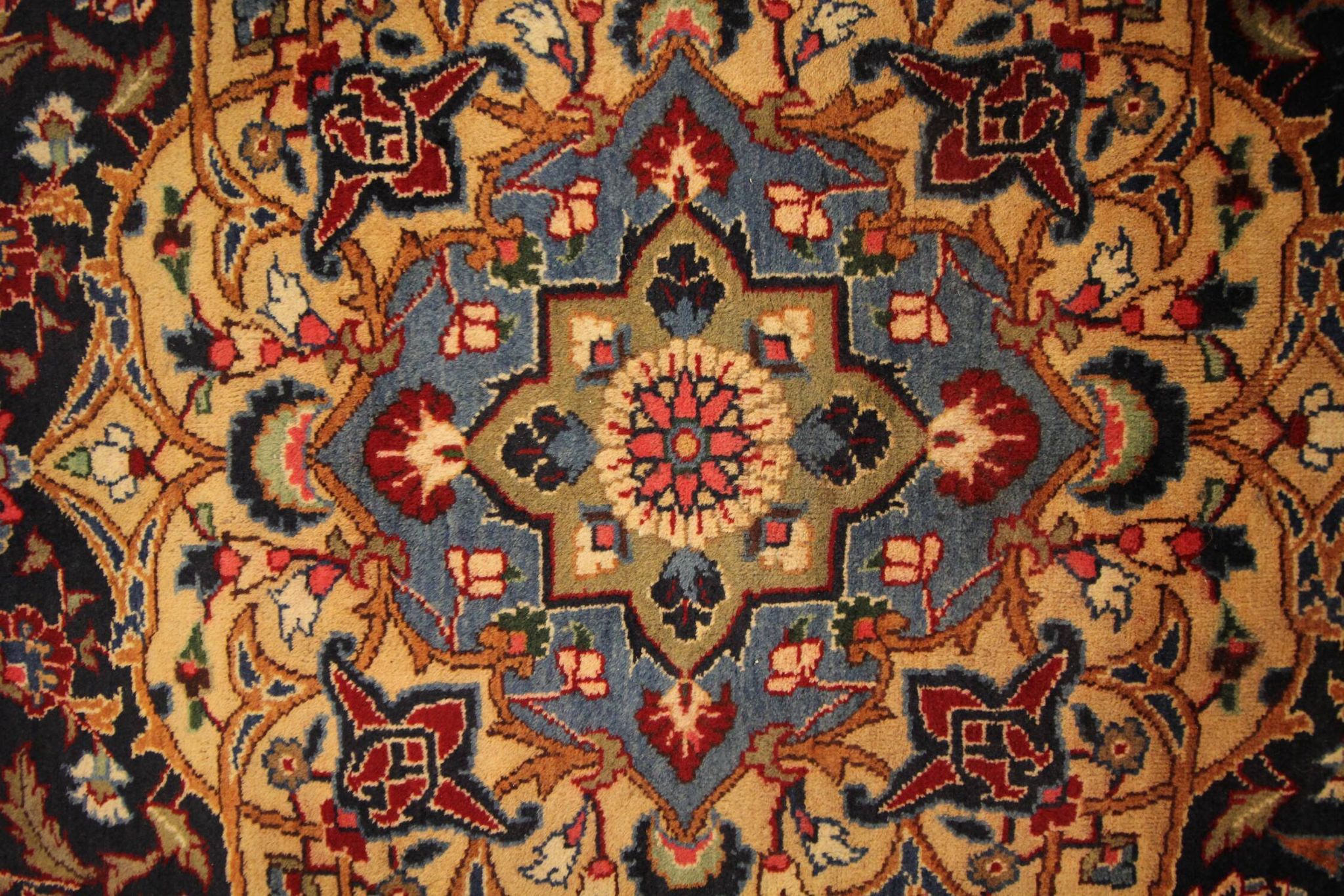 Tapis persan traditionnel fait à la main d’Ispahan en laine rouge vintage - 295x411cm