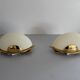 Pair of brass and glass wall lights from the Spage era, 1980, Germany.