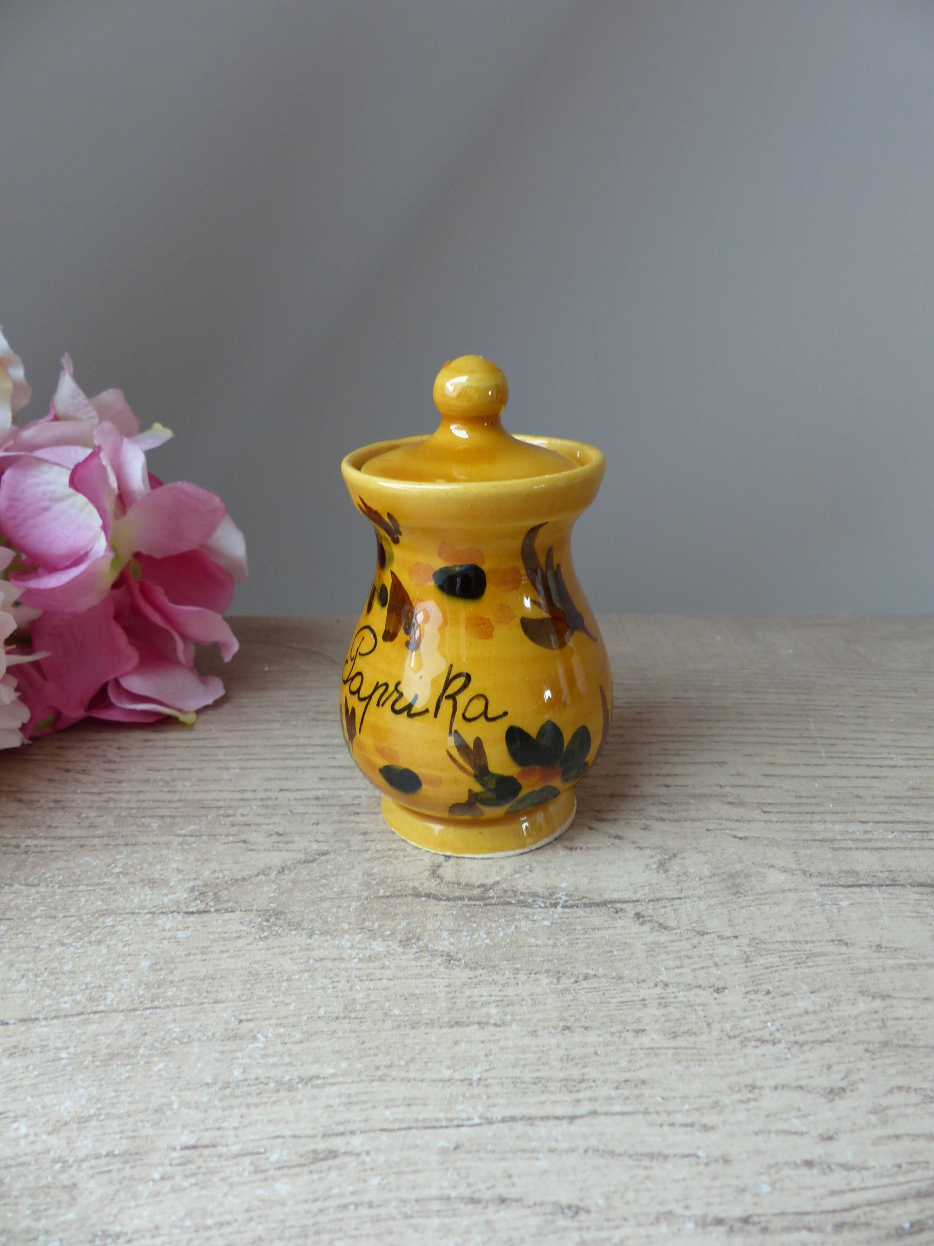 Small spice pot for paprika ceramic Vallauris Vintage