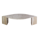 Travertine coffee table "Eye" or "drop" by Roche Bobois, 1980