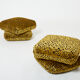 Pair of poufs velvet motifs 1970