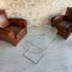 Table basse verre et acier