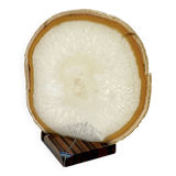 Agate slice on wooden base, 1970s, cabinet of curiosities