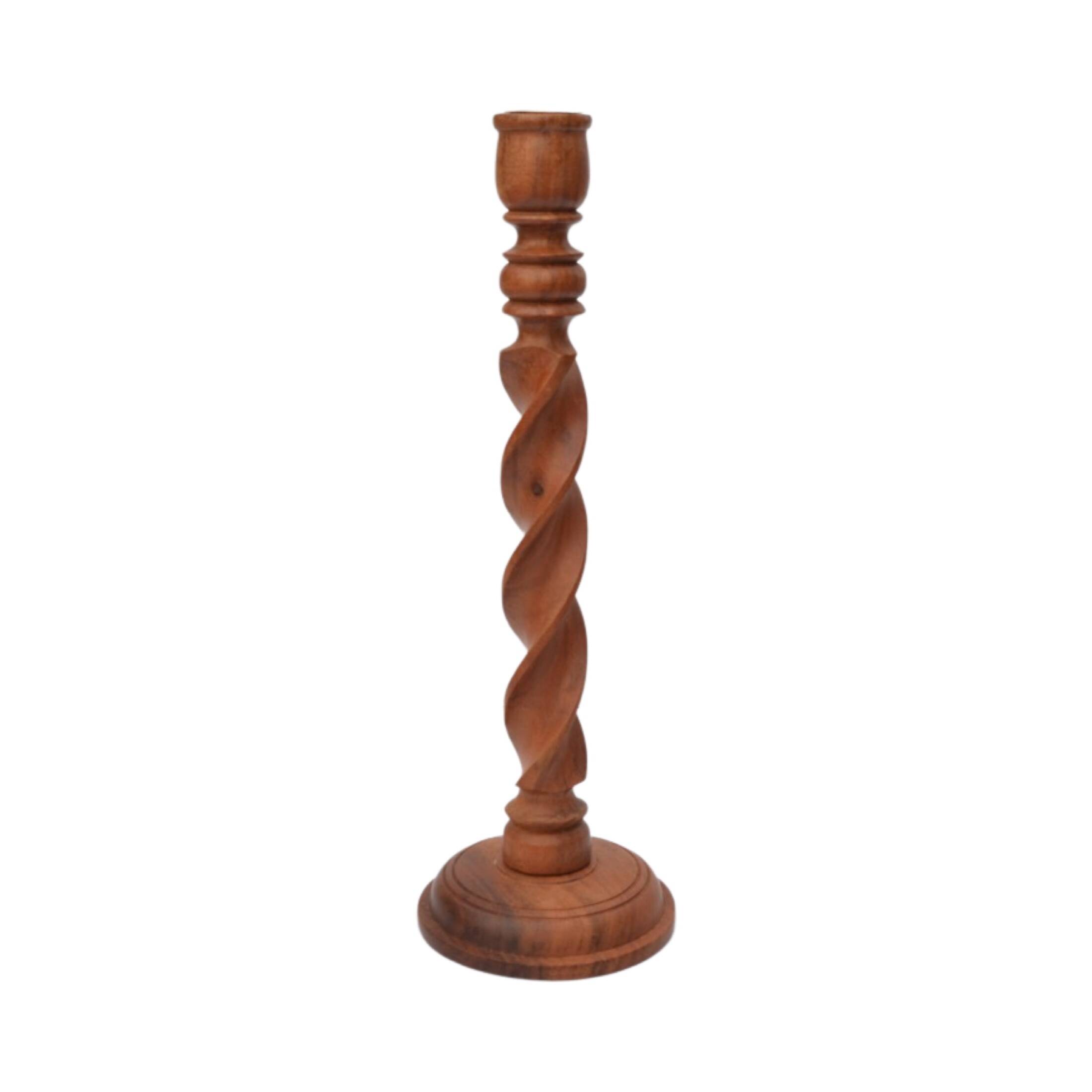Rosewood long modernist candlestick, Denmark, 1970s.