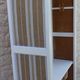 Entrance cabinet white cloakroom and wood linen upholstery fabric