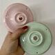 Vintage art deco globe pendant light in pale pink opaline.