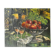 Painting, oil on canvas, still life, fruit cut