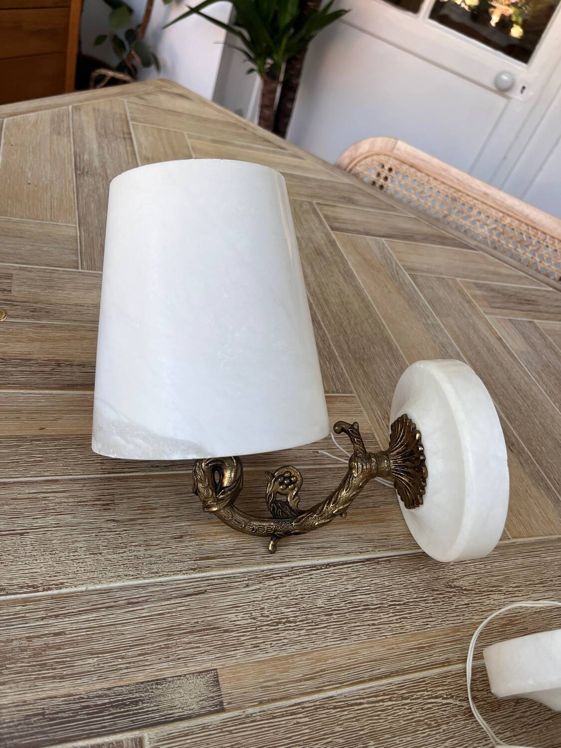 Pair of marble wall lights
