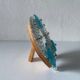 Small blue and white glass table or wall mirror from Murano, 1960s, Italy.