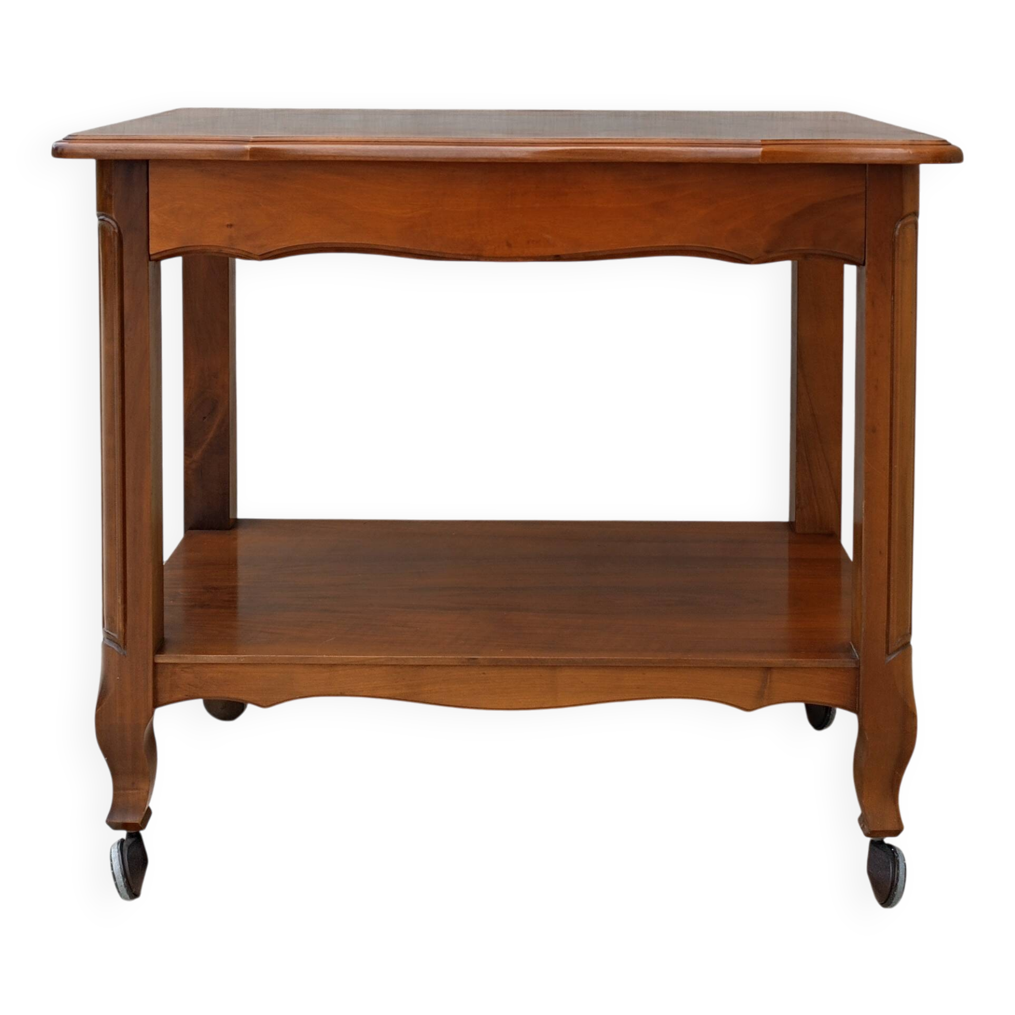 English-style cherrywood serving trolley