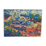 Pierre Lacroux (1909-1993) Gouache - 24 x 32 cm -landscape and character - 1978