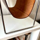 Leather and chrome magazine rack Brabantia