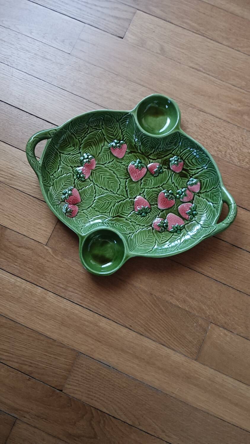 Strawberry slipware dish