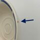 Two vintage cups in white earthenware, blue ledé 1950