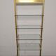 Modular shelf in glass and gilded aluminum from the 70-80s