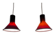 Pair of MINI glass purple pendants by P&T by Michael Bang for Holmegaard 1970