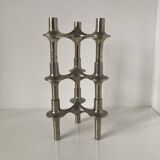 Set of three metal candle holders Nagel by Caesar Stoffi, circa 1960.