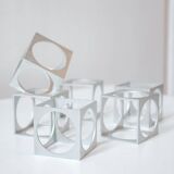 Set of 6 vintage aluminium napkin rings / egg cups by Pier