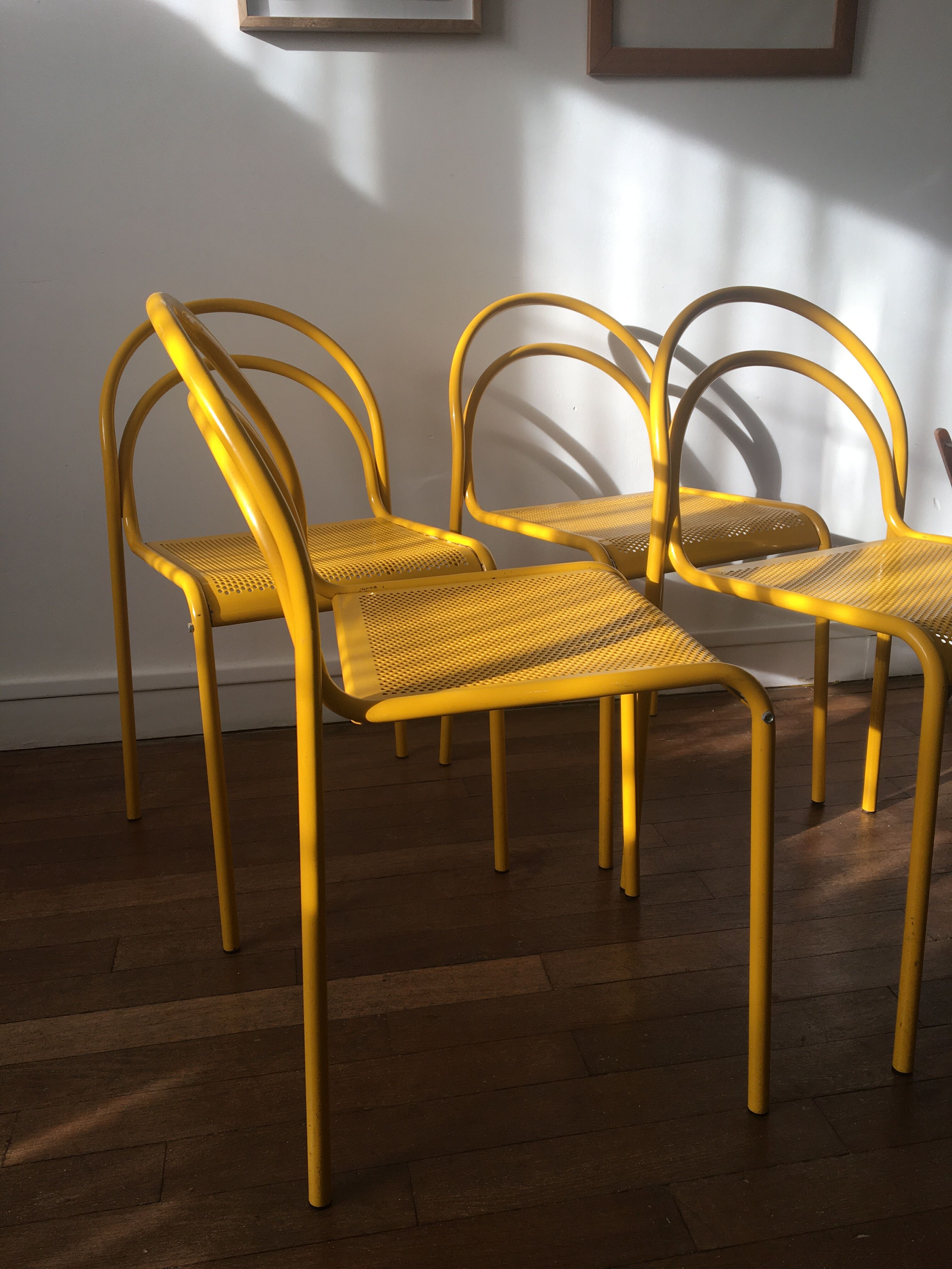 4 vintage metal chairs 1980