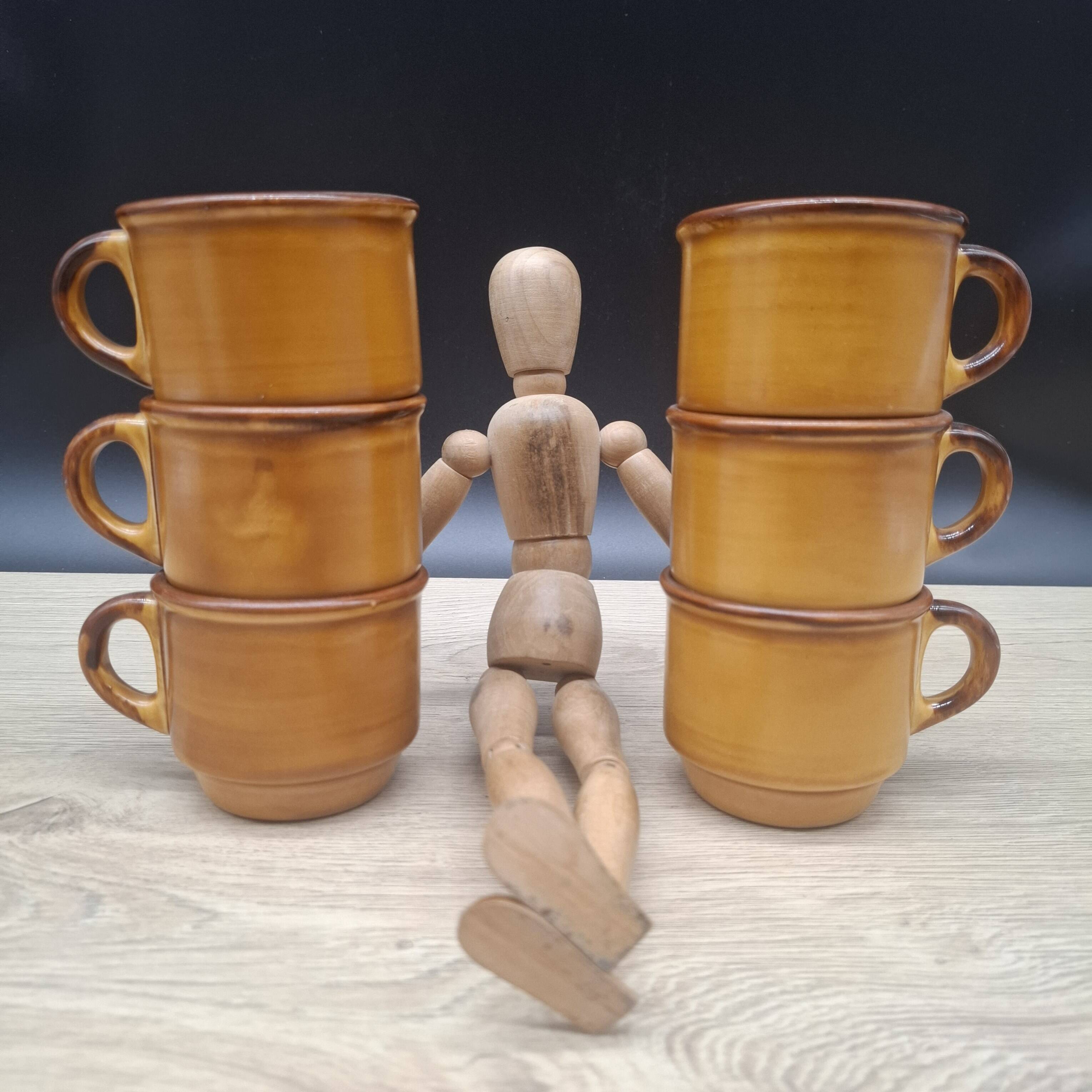 Set of 6 Saint Clément coffee cups, France