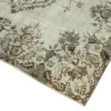 Handmade hi-low pile anatolian 1980s 159 cm x 278 cm grey rug