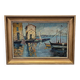 French Impressionist Painting with Harbor View signed Etienne, 1920/30s