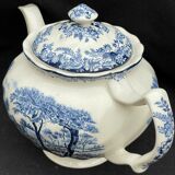 Teapot mill stream Johnson bros vintage blue