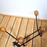 Wall coat rack wood 1960