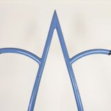 Postmodern memphis style blue enamel pointed chair
