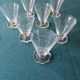 Series of 7 art deco aperitif or digestive glasses engraved