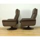 Paire de fauteuils et ottoman DS50 cuir De Sede pied tulipe gainé, rotatifs