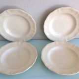 Four soup plates Ivory service/Faienceries de Sarreguemines/vintage 50