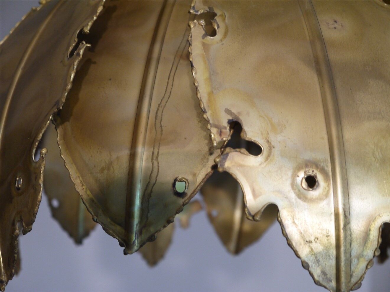 Danish brutalist brass suspension of Sven Holm Sorensen 1960