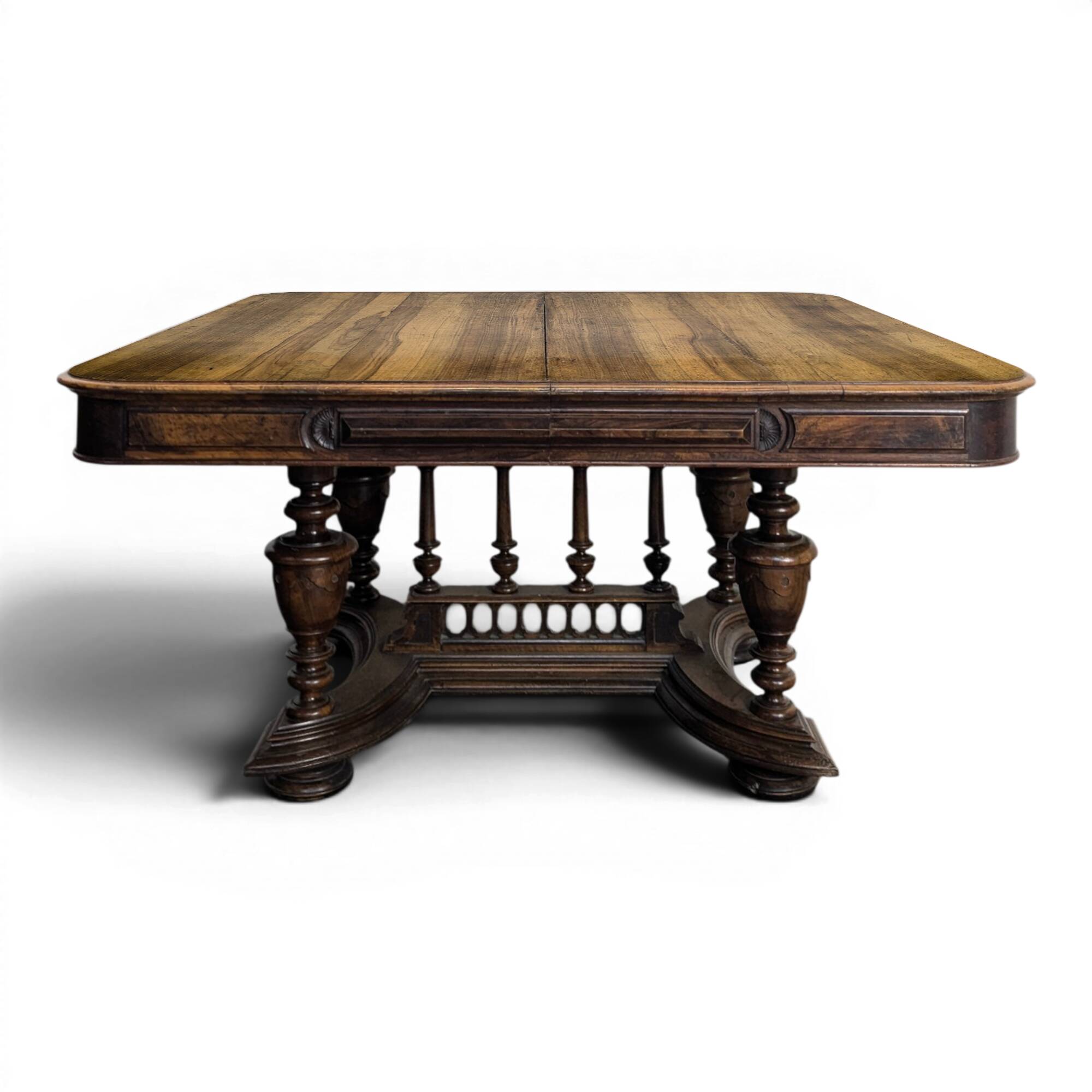 Renaissance-style table in solid walnut