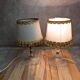 Pair of vintage lamps in plexiglass and gold metal