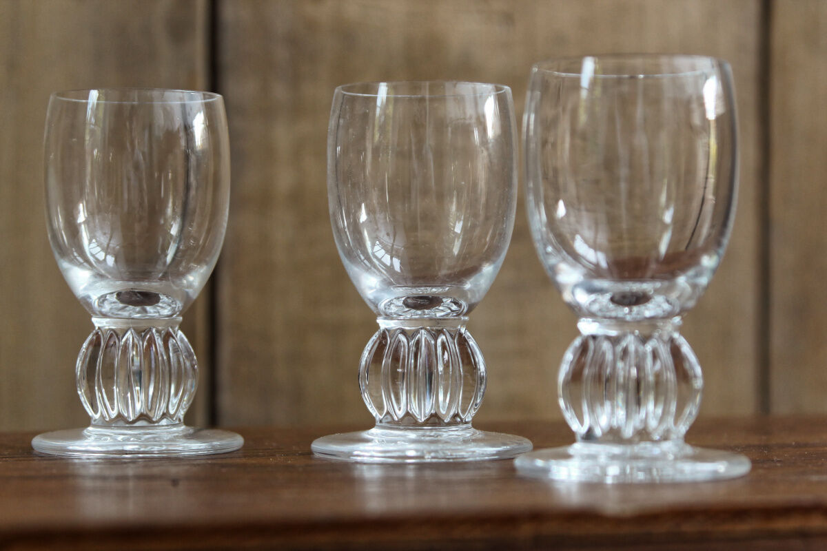 Lot of 5 glasses with digestive lalique france