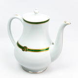 Christofle Paris – Teapot in porcelain, Green Ribbon model
