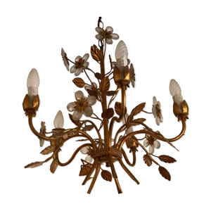 Lustre métal doré à décor de