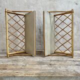 Pair of vintage rattan shelves