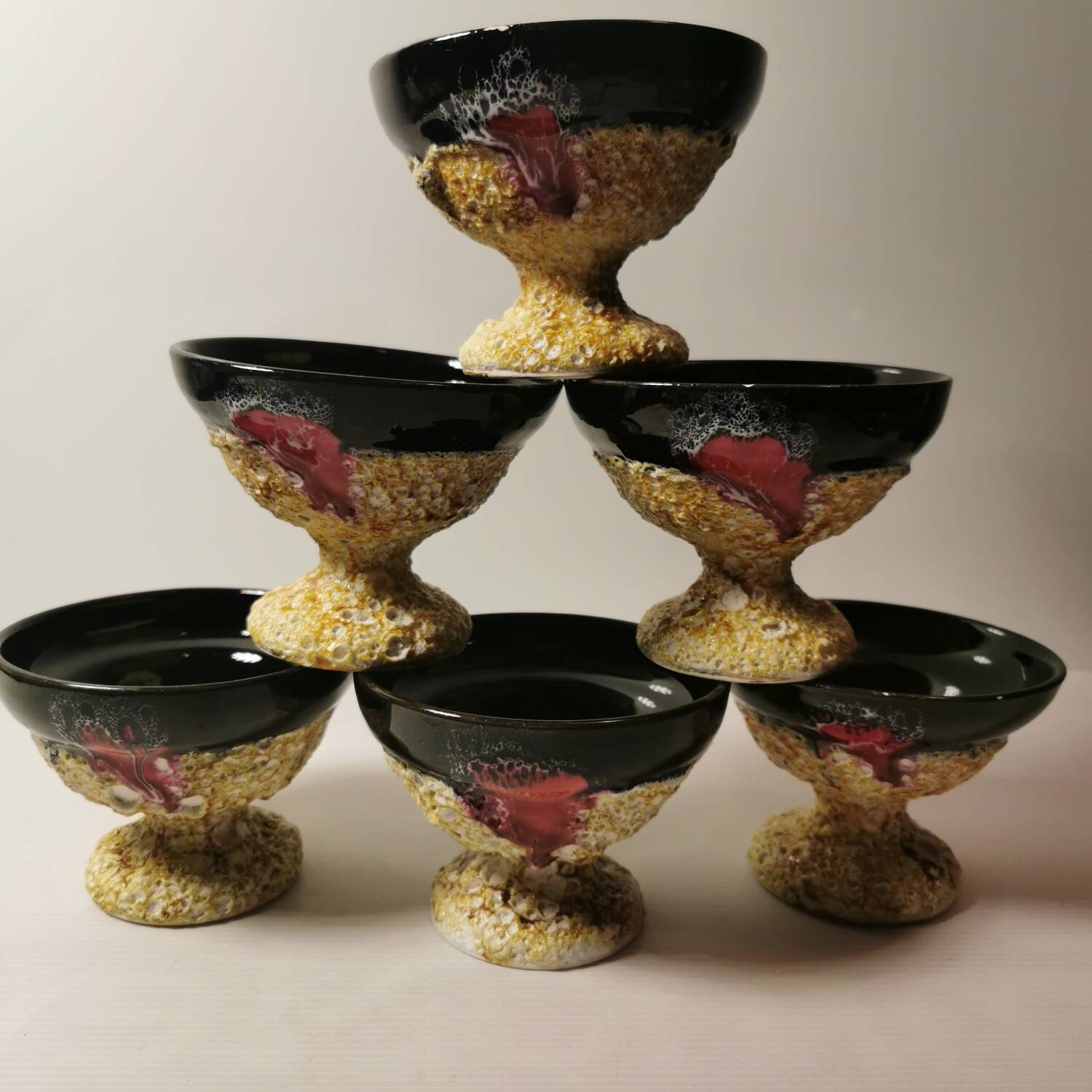 Fruit Salad, Punch or Sangria Service in Vallauris Fat Lava/Lave ceramic