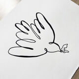 "Le chant du ciel "  - Fait main à l'acrylique noir en édition limitée par Atelier Agapé
