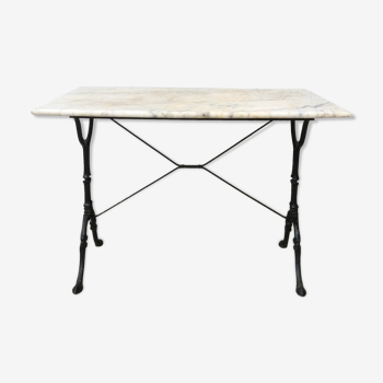 Marble and cast iron bistro table