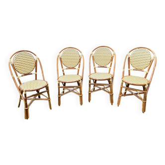 4 chaises rotin et scoubidou Hardy