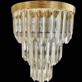 Venini wall lamp in glass with gold and chrome structure, Italy 1980