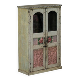 Display cabinet buffet glass old teak wood original patina