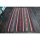 1970s Vintage Turkish Oushak Handmade Wool Cotton Purple Area Rug 137x218