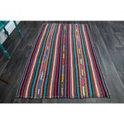 1970s Vintage Turkish Oushak Handmade Wool Cotton Purple Area Rug 137x218