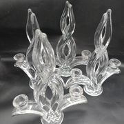 4 Bougeoirs lys en cristal de Vannes le Châtel .
