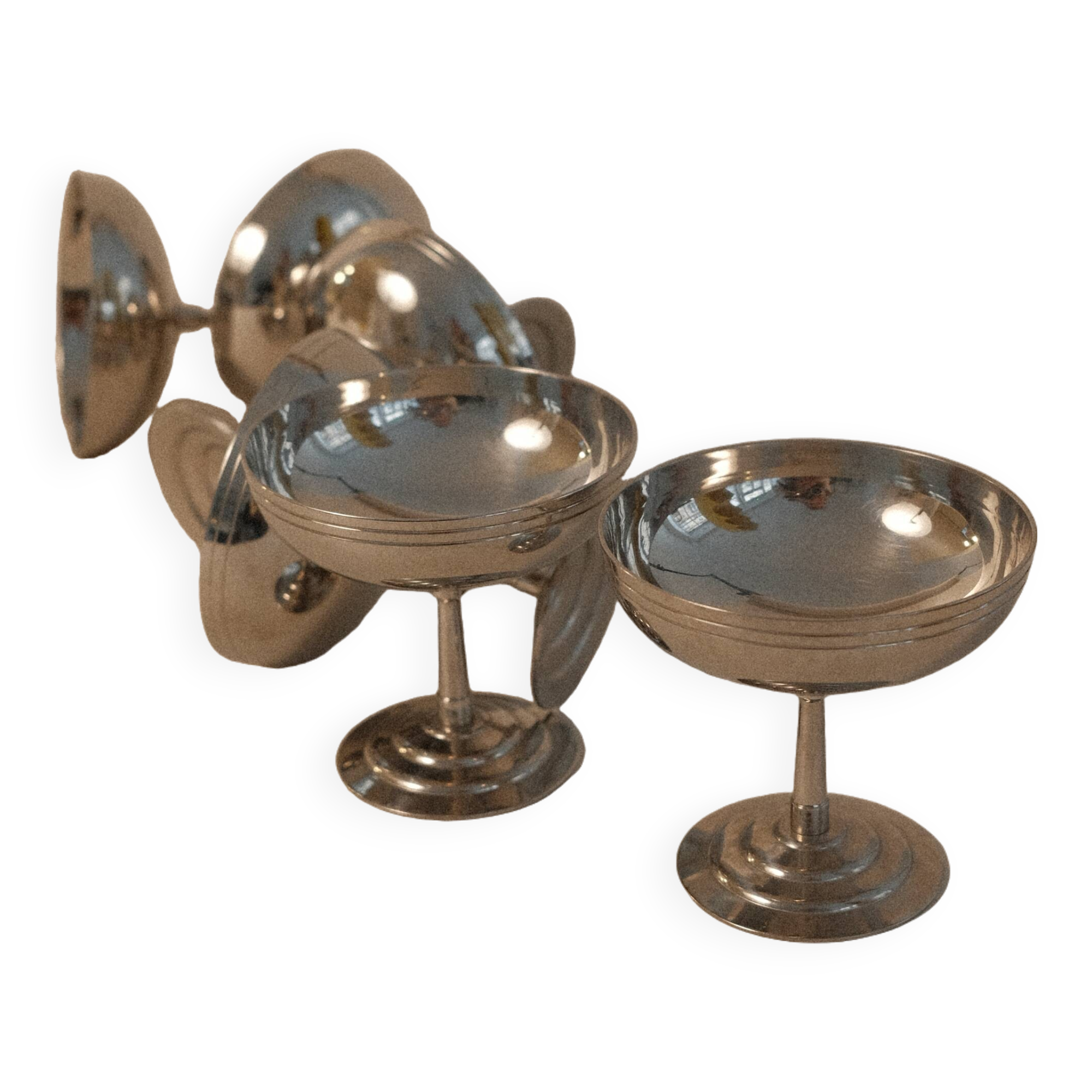 Set of 6 stainless steel cups