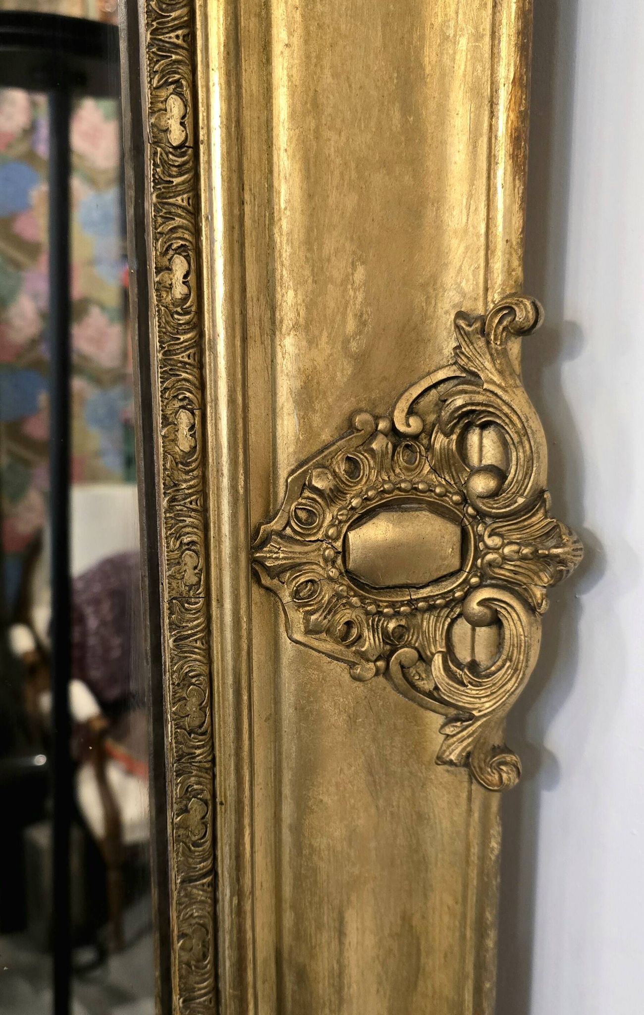 Rectangular mirror from the Empire period, mercury glass 18th century